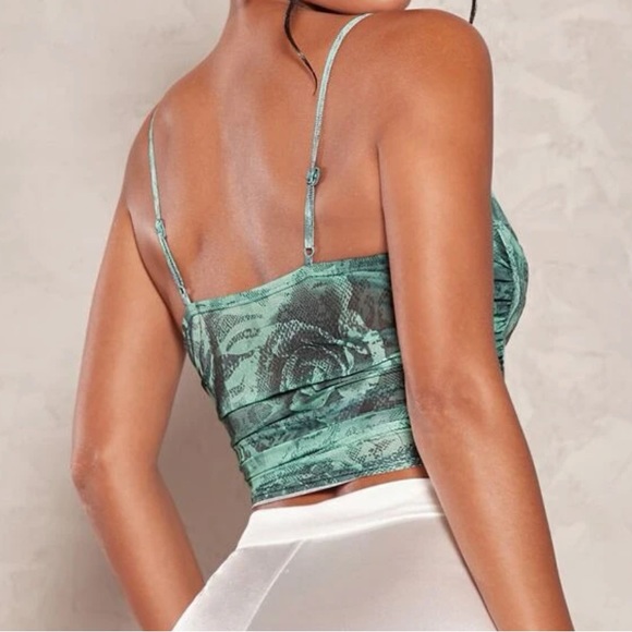 Floral Ruched Mesh Cami Top - Picture 3 of 3